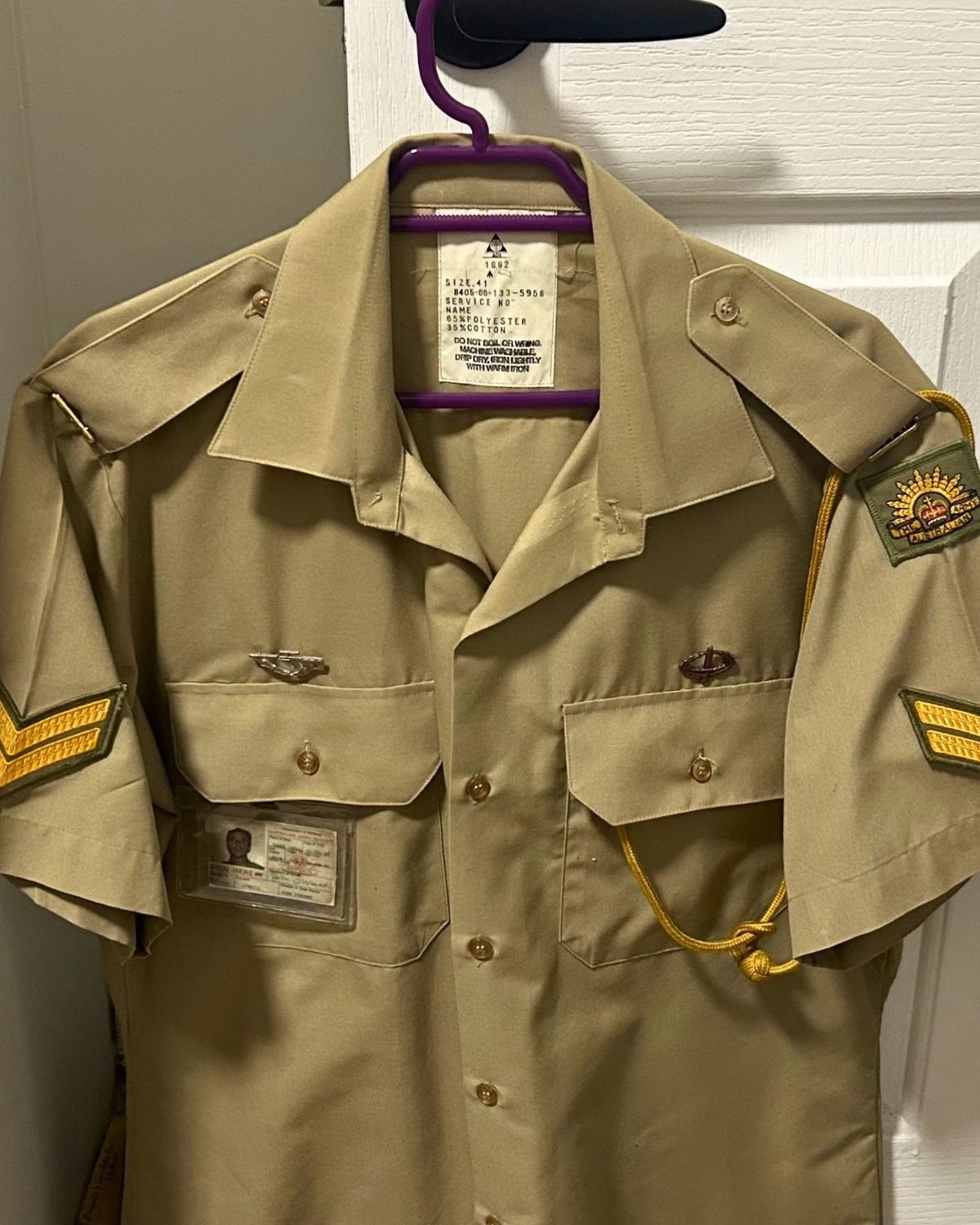 Army Reserve uniform from John’s service